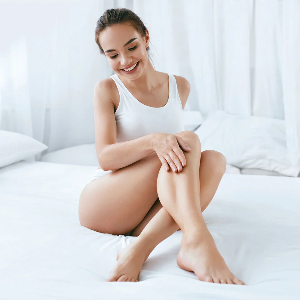 Spider vein treatment results showing smooth, clear legs after professional spider vein removal in Little Rock AR.